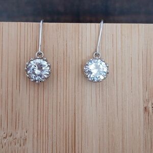 Sparkly Rhinestone Silver Hook Style Earrings
